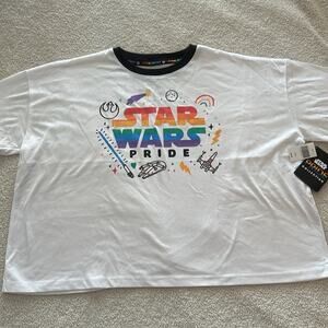 Disney Star Wars Pride Cropped Graphic T-shirt Women Size Large New with Tags